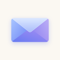Mirel app icon: an envelope in soft blue and lavender light